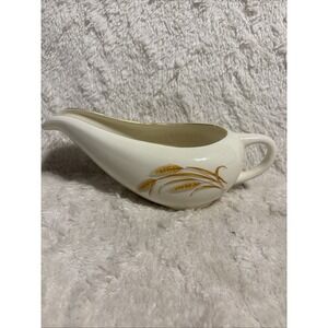 Golden Wheat Large Gravy Boat Sauces Vintage Homer Laughlin Gold Rim 9oz